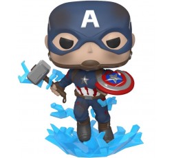POP! Avengers 4: Endgame - Capitan America con Escudo Roto y Mjolnir