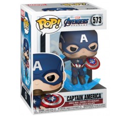 POP! Avengers 4: Endgame - Capitan America con Escudo Roto y Mjolnir